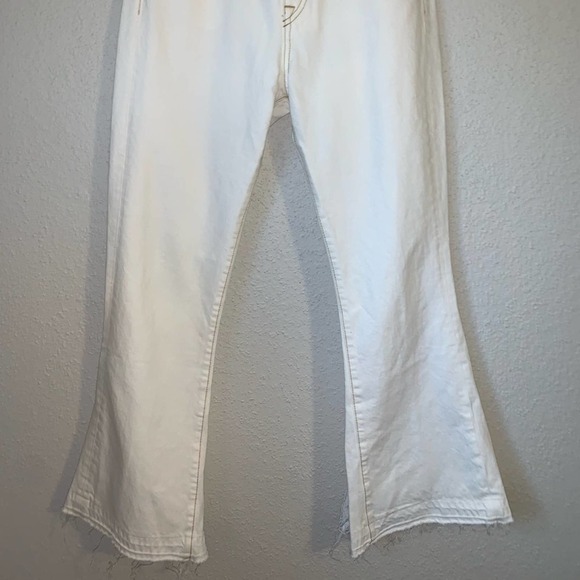 R13 Kick White Flare Distressed Jeans Size 27 Mid Rise - Picture 3 of 12